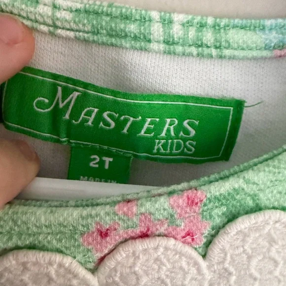Masters Kids Green and Pink Dress - Picture 3 of 3